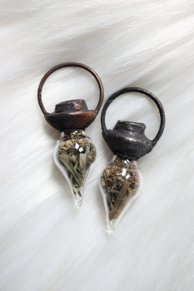 Electroformed Psychic Abilities Herb Bottle Necklace